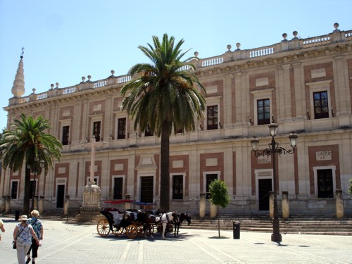 Fachada del Archivo de Indias en Sevilla.