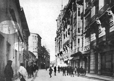 Farolas en la Calle Marqu�s de Mol�ns de Albacete (1925) similares a las que hubo instaladas en Bienservida