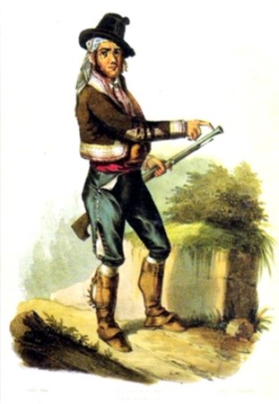 Bandolero andaluz en litograf�a de 1836