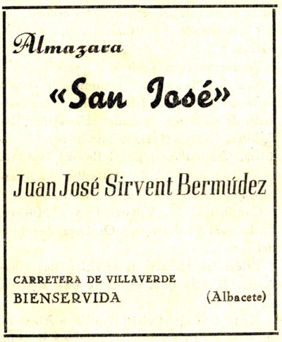 Anuncio de la Almazara San Jos� de Bienservida