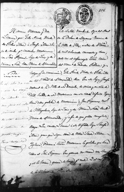 Licencia en favor de Josefa Mar�n (6/11/1855)