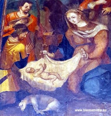 La Adoracion de los pastores. Detalle