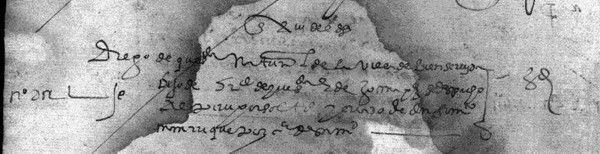 Inscripci�n de Diego de Quesada