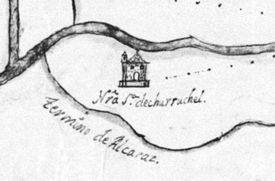 Ermita de Turruchel en mapa de Bienservida del Catastro del Marqu�s de la Ensenada (1752)